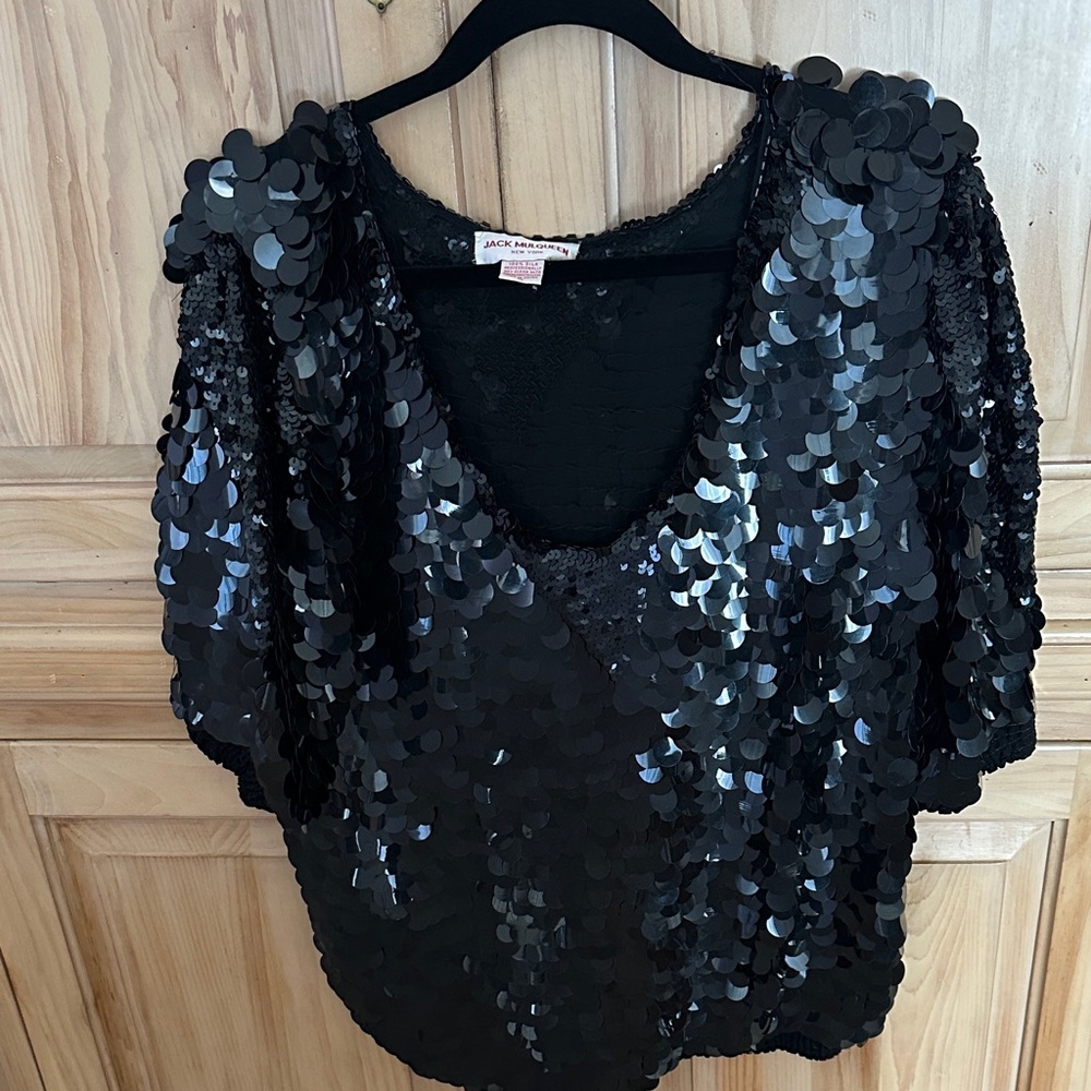 Glamorous Black Sequin Blouse